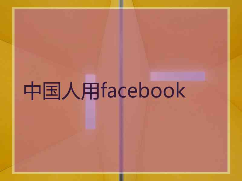 中国人用facebook