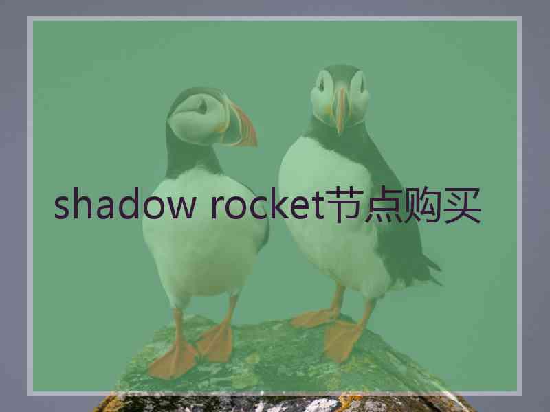 shadow rocket节点购买