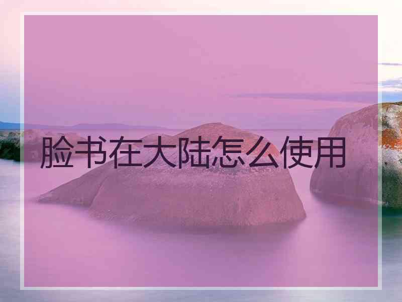脸书在大陆怎么使用