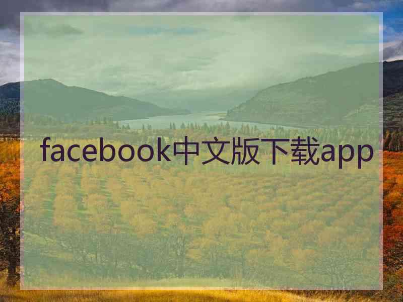 facebook中文版下载app