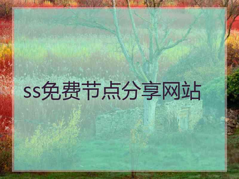 ss免费节点分享网站