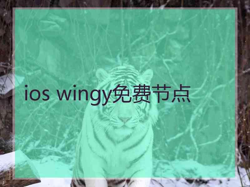 ios wingy免费节点