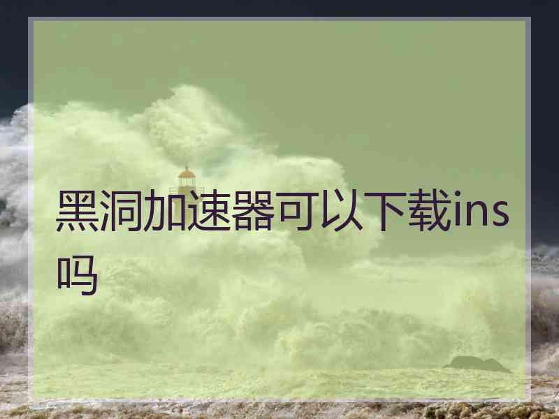 黑洞加速器可以下载ins吗