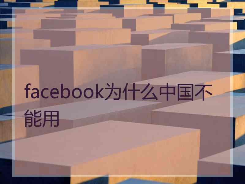 facebook为什么中国不能用