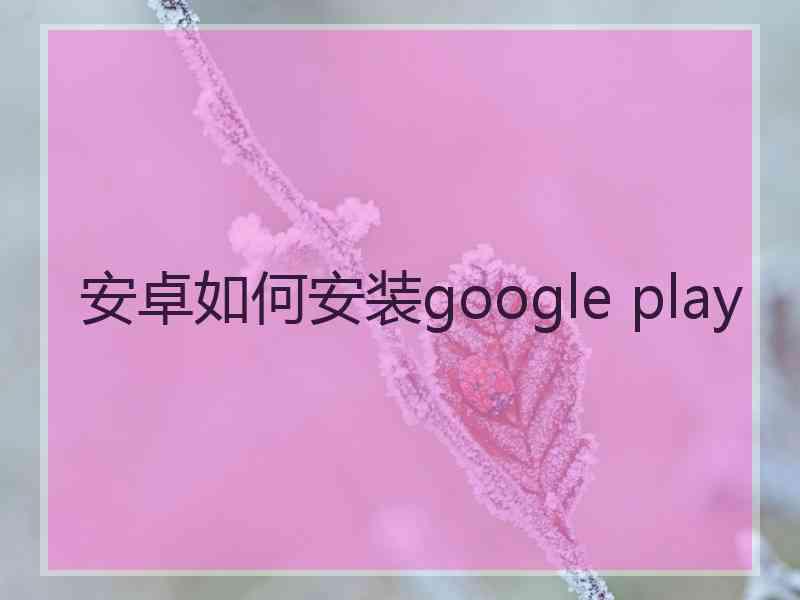 安卓如何安装google play