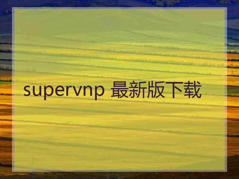 supervnp 最新版下载
