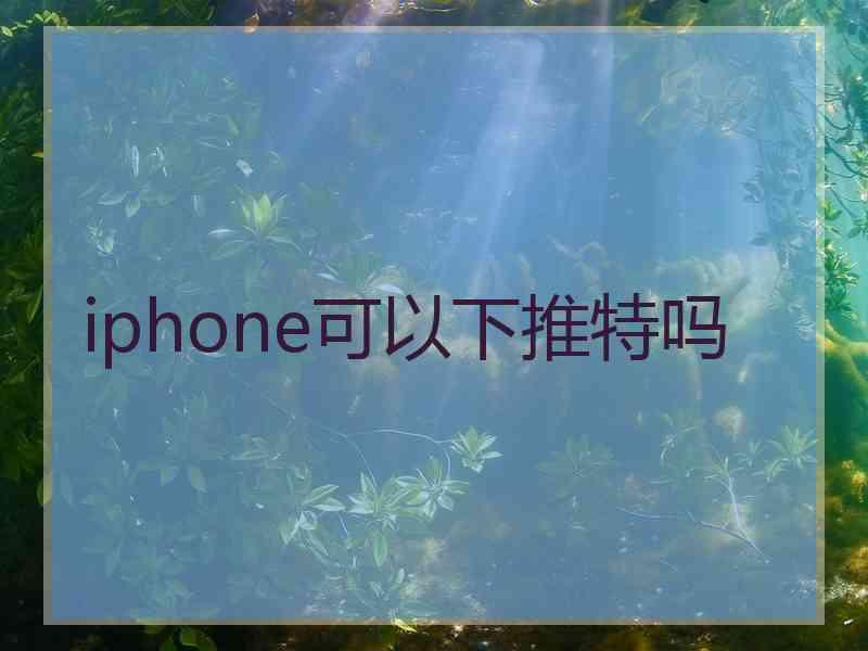 iphone可以下推特吗