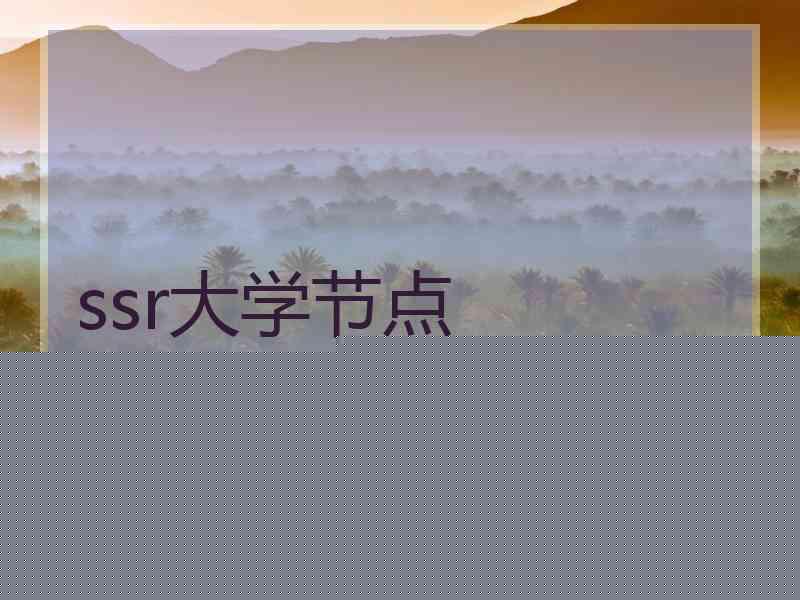 ssr大学节点