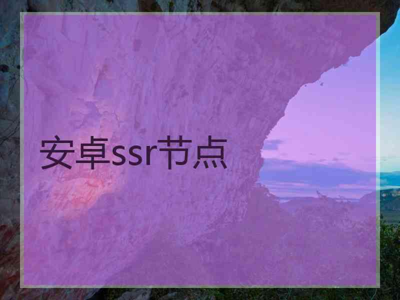 安卓ssr节点