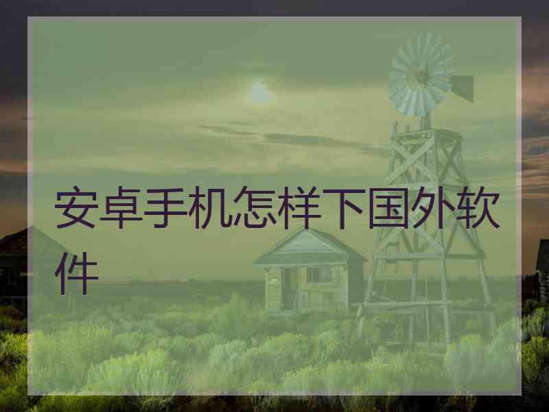 安卓手机怎样下国外软件