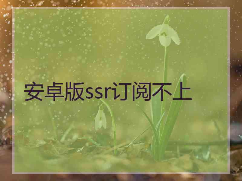 安卓版ssr订阅不上