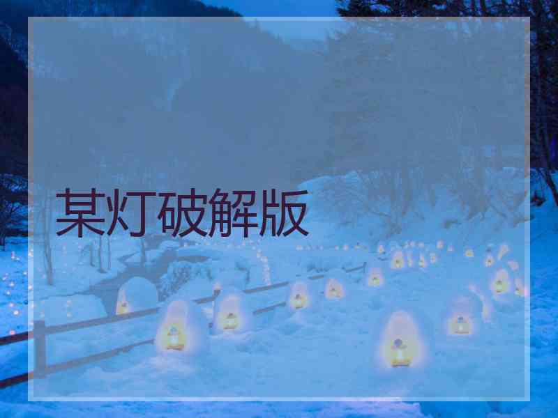 某灯破解版
