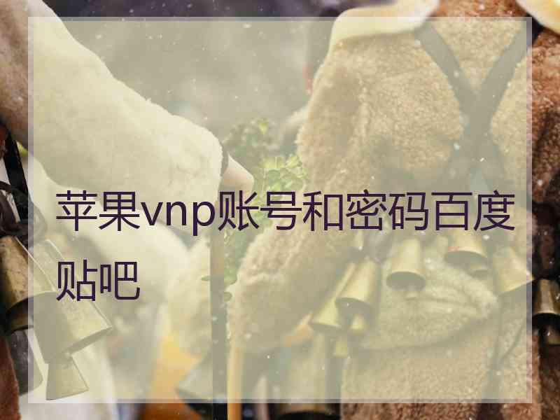 苹果vnp账号和密码百度贴吧