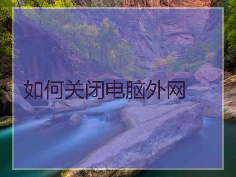 如何关闭电脑外网