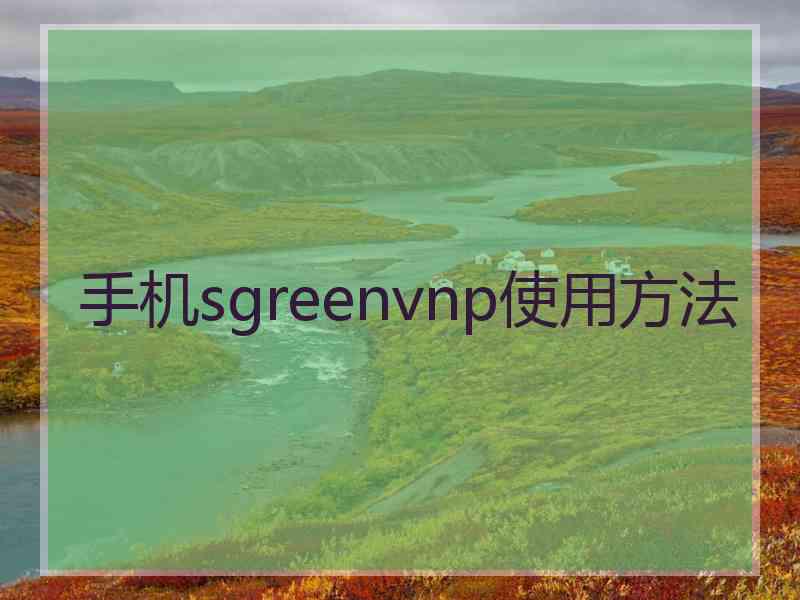 手机sgreenvnp使用方法